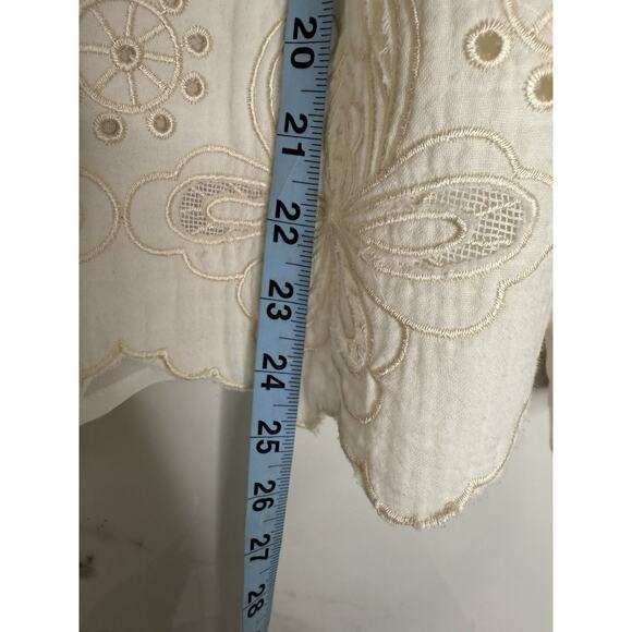 Sundance Reach For Beauty Top Sheer Cami XS Marshmallow Ivory Lace Crochet Boho - Picture 11 of 15